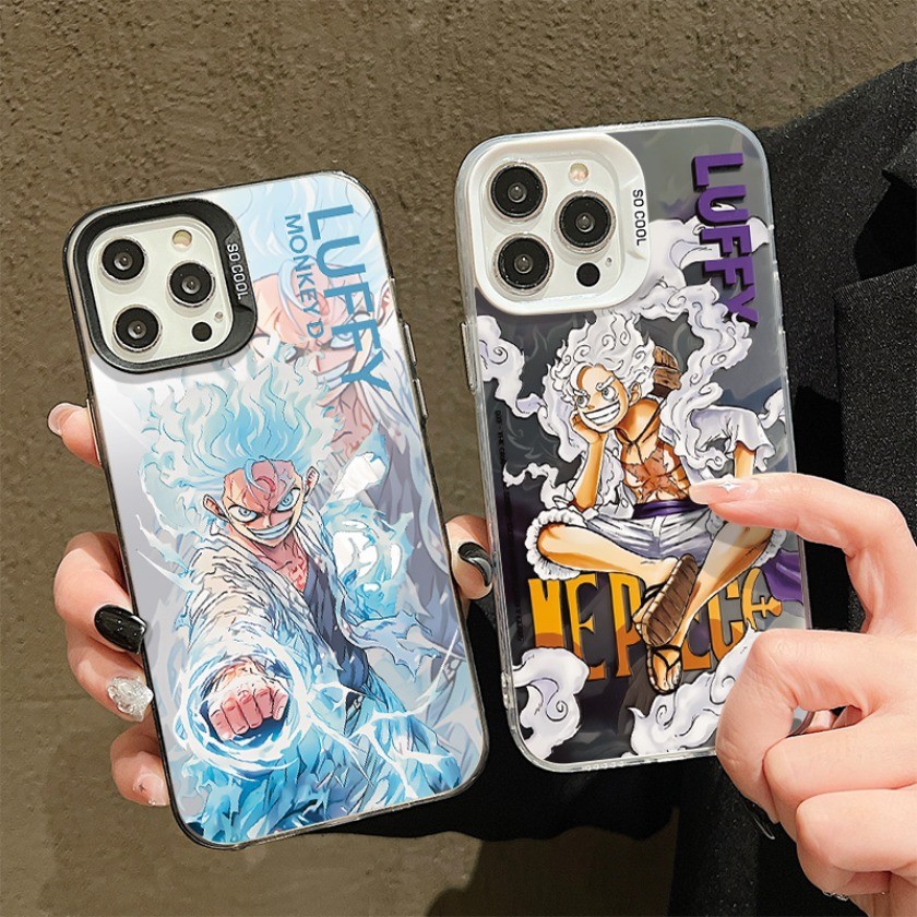 สําหรับ iPhone AIR 7 8 Plus X XR XS Max O-One PieceS Luffy 5 เกียร์ Matte เคสโทรศัพท์กันกระแทก