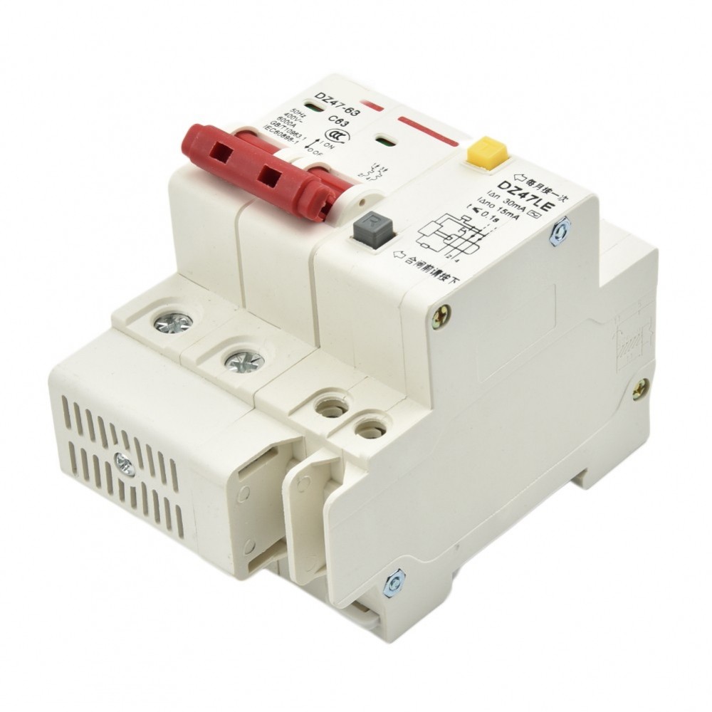DZ47LE63 2p 6A63A Circuit Breaker with Grounding Terminal and Leakage Protection