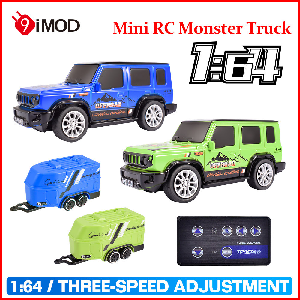 9IMOD Alloy Body 1/64 Mini Remote Control Truck for Kids and Adults, 2.4GHz Adjustable Speed RC Car 