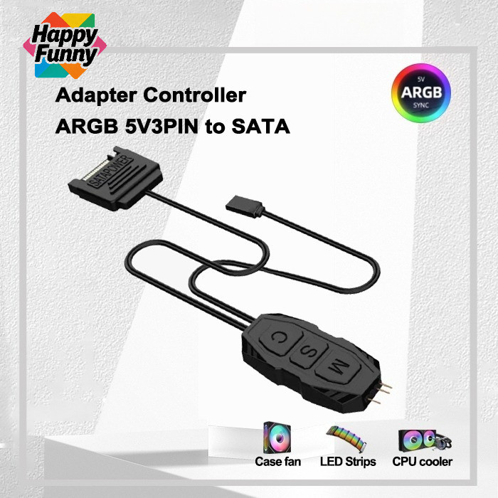 ฮับ RGB Controller พัดลม RGB ARGB 5V 3 Pin Controller ไม่ต้องใช้ซอฟต์แวร์ Controller ใส่สาย SATA RGB