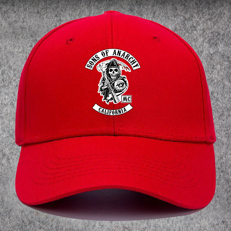 💥 Sons of Anarchy, Sons of Anarchy, Skull, เบสบอลสไตล์สตรีท, ที่บังแดดแบบขยาย, หมวก, ผู้ชายและผู้หญิ