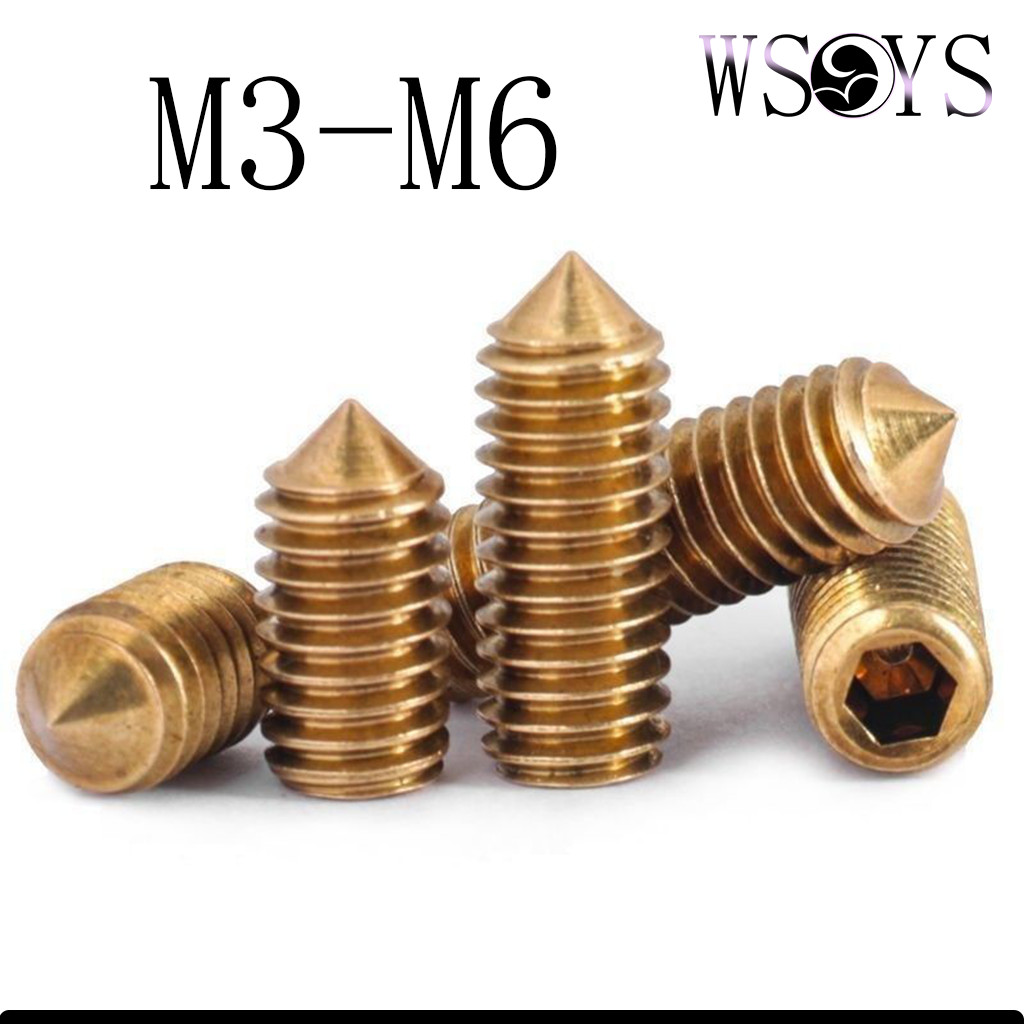 ดอกต๊าป ปลายแหลม ตัวหนอน ขัน หกเหลี่ยม/Hex Socket Set Screw Cone Point M3-M6 * L3-20mm [WSYS-MB-GD]