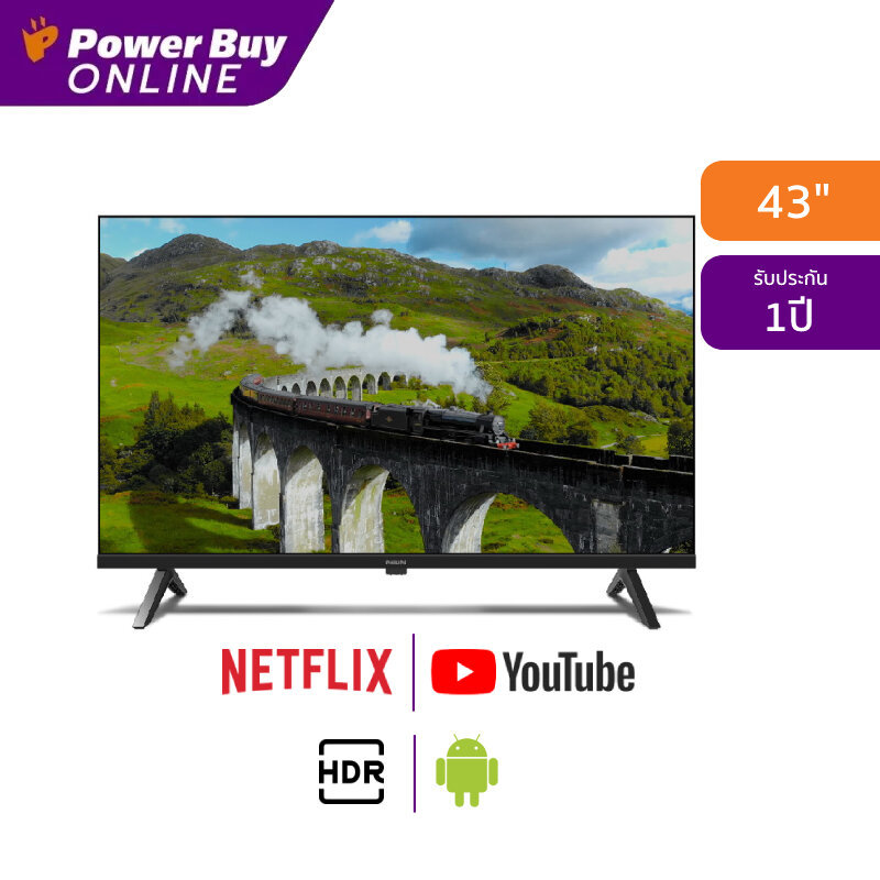 PHILIPS ทีวี 6500 series Google TV 43 นิ้ว FHD LED รุ่น 43PFT6509/67 ปี 2024