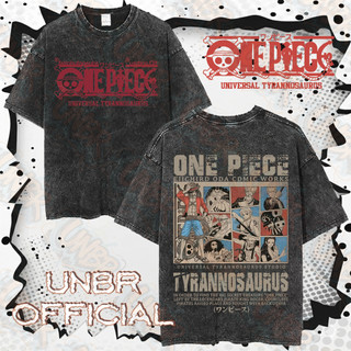 ✅READY STOCK )UNBR Aesthetic retro oversize  anime tshirt  Luffy acid washed tshirt