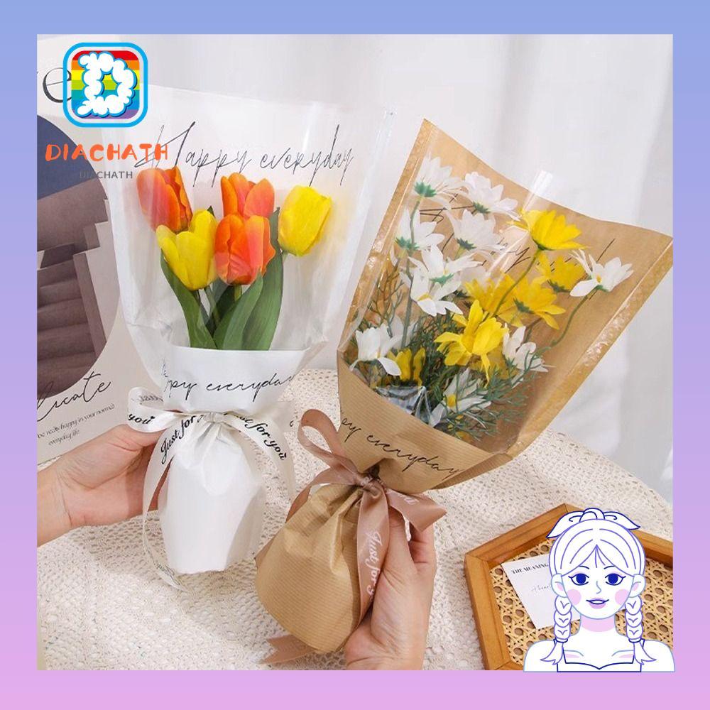 DIACHATH 20/30PCS Rose Packing Sleeve Bag, Transparent Wrapping Sleeve Bouquet Packing Bag, Waterpro