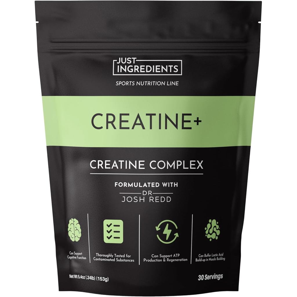 JUST INGREDIENTS Creatine Monohydrate Powder with Rejen Fulvic Mineral Complex - พอร์ต Muscle Recove