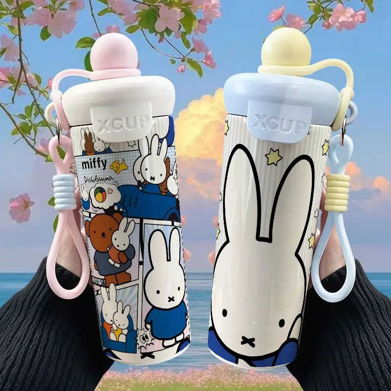 2026 สไตล์ใหม่ ~ Miffy Rabbit Assembled Thermos Cup 600ML ถ้วยกาแฟความจุขนาดใหญ่