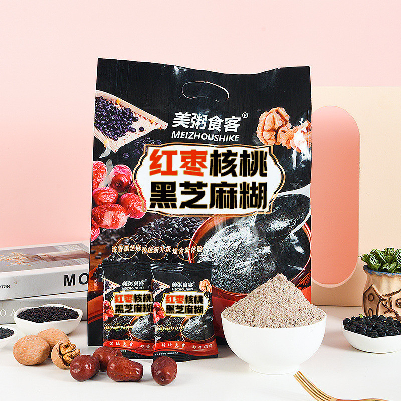 Congee Food Guest 00g Red Date Black Sesame Paste Walnut Powder Sesame Paste Tote Large Bag Small Ba
