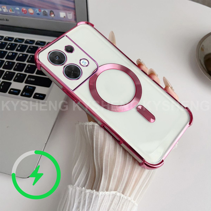 เหมาะสําหรับ REAMI 15C 4G 5G เคสโทรศัพท์ TPU ชาร์จแม่เหล็กสี่มุม anti drop เปลือกนุ่มโปร่งใส WBQ 000 - รูปที่ 4