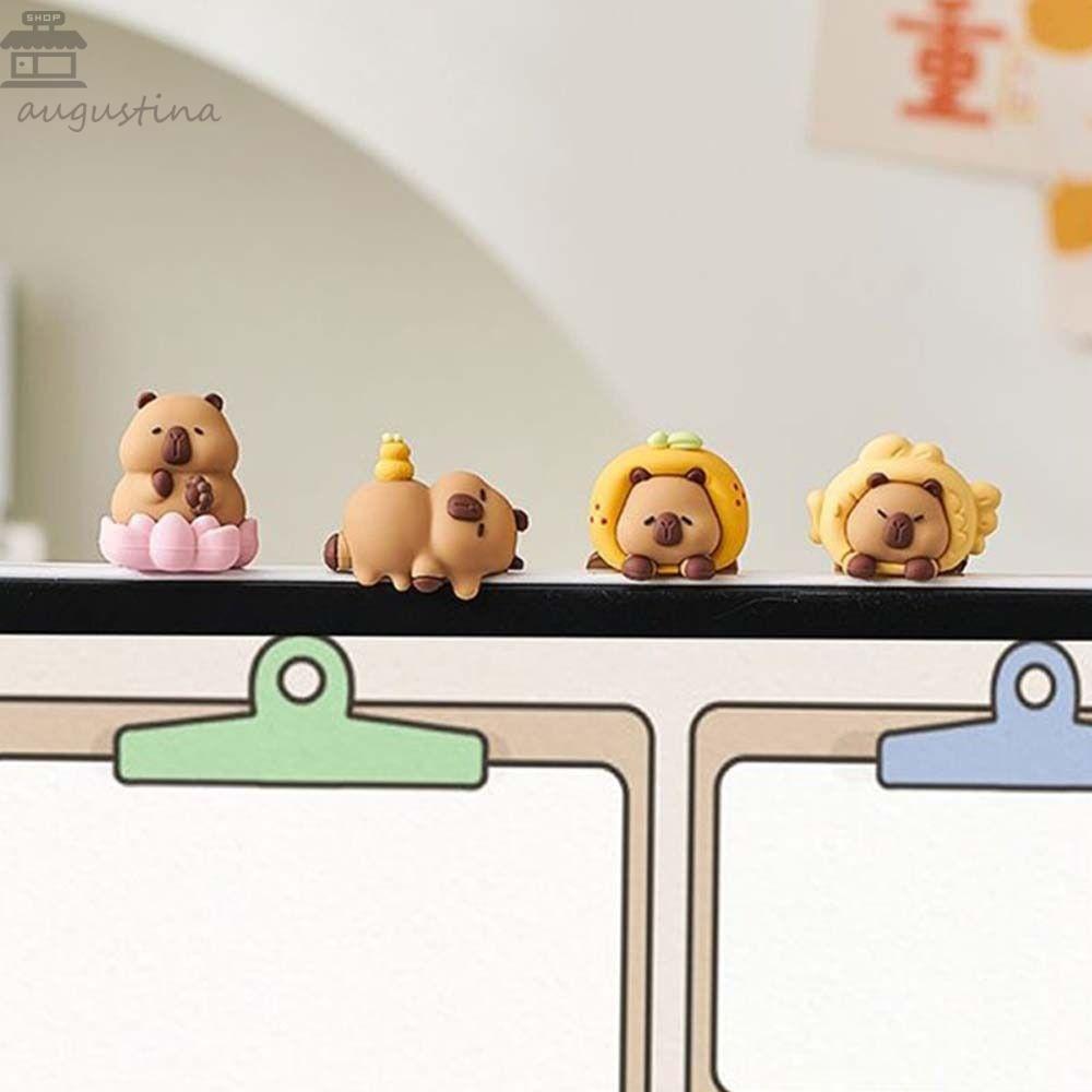 AUGUSTINA Capybara ตุ๊กตาหน้าจอ, ตกแต่ง Navigator หน้าจอคอมพิวเตอร์ตกแต่ง, Creative Kawaii การ์ตูนน่ารักสัตว์ Capybara เครื่องประดับรุ่น TV Monitor