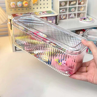 12ชิ้น กล่องเก็บอะคริลิ ใสใส อวัยวะที่มีปก กรณีขนาดเล็ก สร้อยข้อมือผู้ถือเครื่องประดับ ปุ่มออแกไนเซอร์ เล็บอุปกรณ์เสริมกรณี เพชรลูกปัดแสดง กล่องเก
