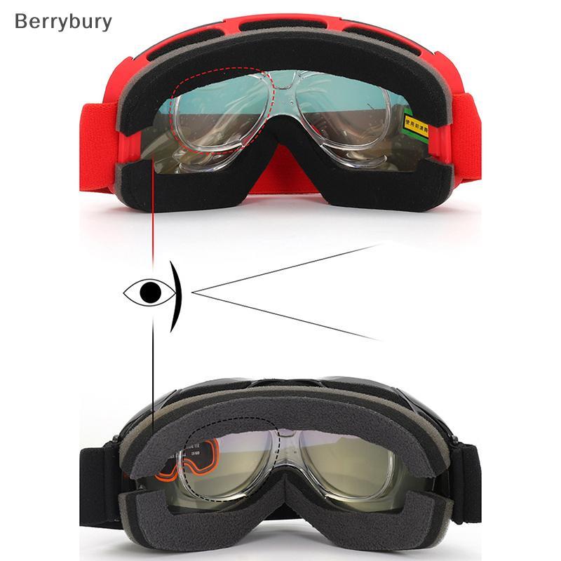 Berrybury Prescription Ski Goggles Rx ใส่ Optical Adaptor Bendable Motorcycle Goggles ใหม่