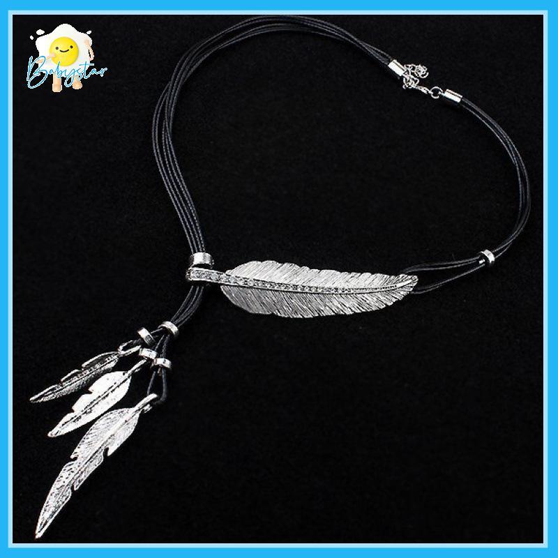 [Inthehot-t] Trend Fine Jewelry Neck Pendants Bohemian Style Rope Chain Leaf Pattern Pendant For Wom