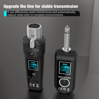 WTU06 เครื่องส่งและรับสัญญาณ Wireless XLR ระบบไมโครโฟนไร้สาย แบตเตอรี่ใช้งานได้ 8 ชั่วโมง ระยะทาง 164 ฟุต ตัวส่ง