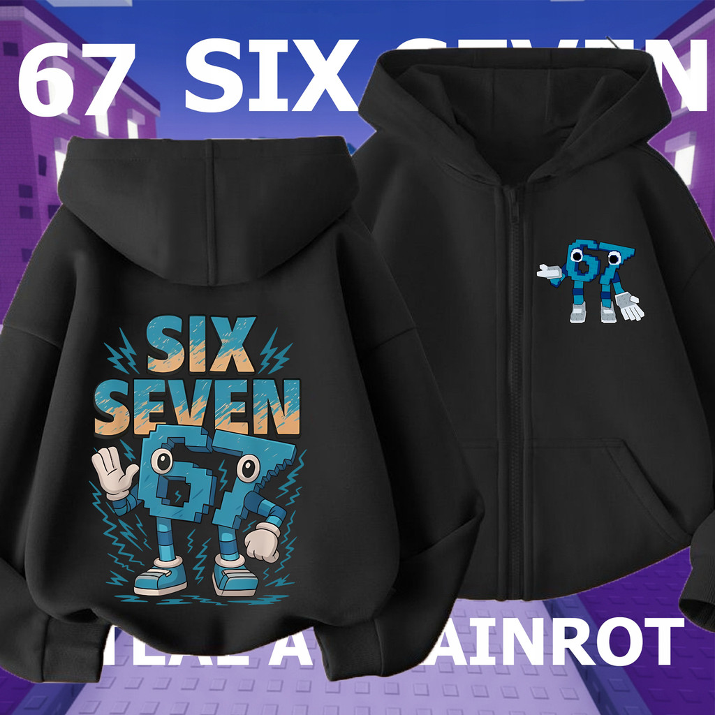 เสื้อฮู้ดมีซิปสำหรับเด็ก SIX SEVEN 67 x ROBLOX เสื้อฮู้ดสำหรับเด็ก