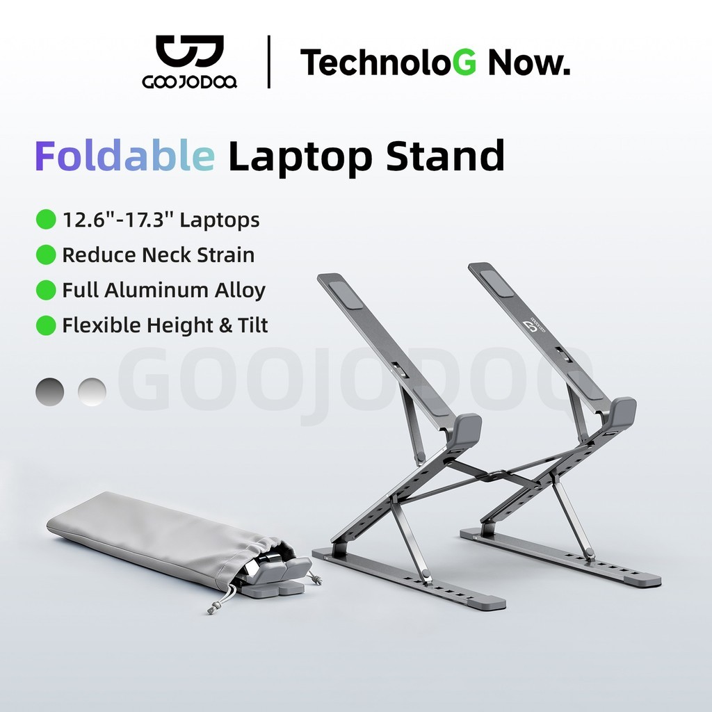 GOOJODOQ Laptop Stand Double-layer Height Increase Adjustable Height and Tilt for Laptops Ranging from 12.6'' to 17.3''