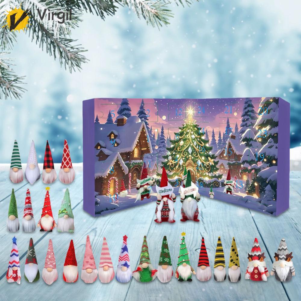 [Virgil.th] 2025 Christmas Gnome Holidays Advent Calendar Christmas Advent Calendar with 24 Collecti