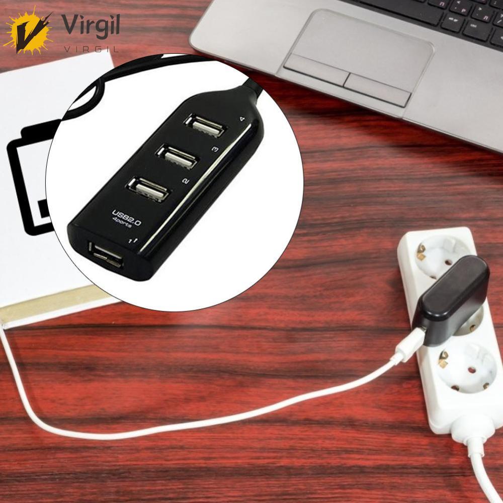 [Virgil.th] 4 พอร์ต USB 2.0 Hub Spliter พร้อมสาย 1.6ft สําหรับแฟลชไดรฟ์คอมพิวเตอร์ Mobile HDD