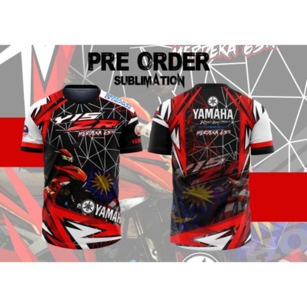 Exclusive Y15 Yamaha 63TH Merdeka Sublimation Tshirt 3D T เสื้อขนาด XXS-6XL