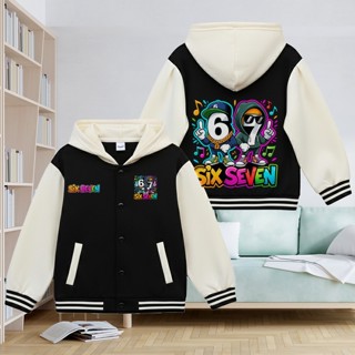 เสื้อคลุมเด็กฮู้ดแขนยาว สกรีนลาย67 Six Seven กันลม กันแดด กั…