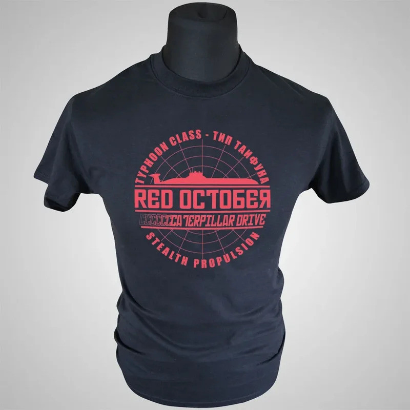 ทีเชิ้ต The Hunt For Red October 100% ผ้าฝ้าย คอวี แขนสั้น ทีเชิ้ตผู้ชาย ขนาด S-3XL