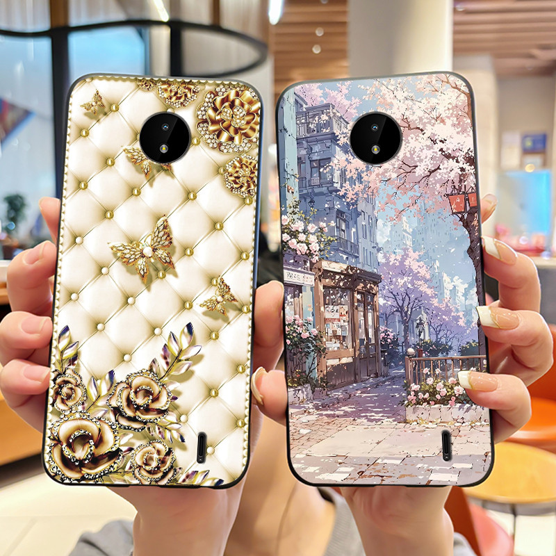 กรณีสีดําสําหรับ Nokia C10/Nokia C20 ซิลิโคนนุ่ม Anti-Scratch เคสโทรศัพท์สําหรับ Nokia C20 Plus แฟชั่นลูกสุนัขพิมพ์รูปแบบฝาครอบ