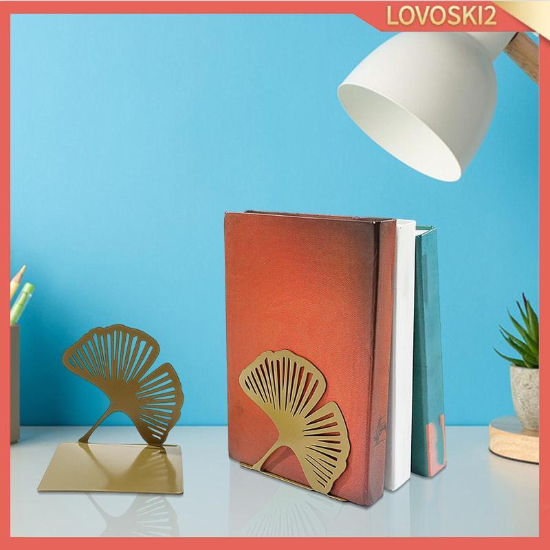 [Lovoski2] 2x Ginkgo Leaf Bookend Book Stand Book Stopper สําหรับเดสก์ท็อปสํานักงานห้องเด็ก