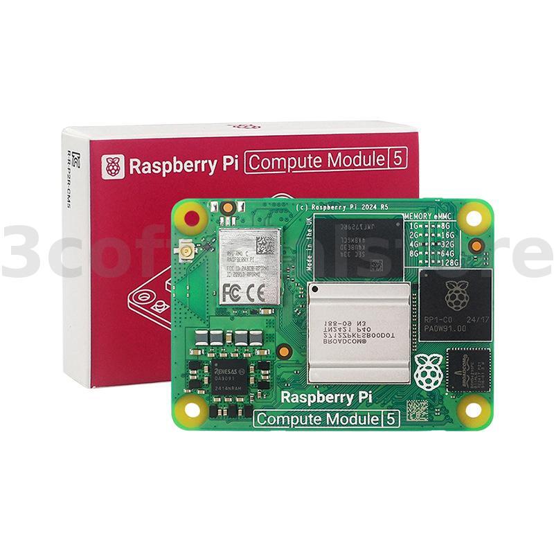 Raspberry Pi Compute Module 5 CM5 Quad-Core Cortex-A76 SoC 2GHz 16GB LPDDR4 64GB eMMC Dual-Band WiFi