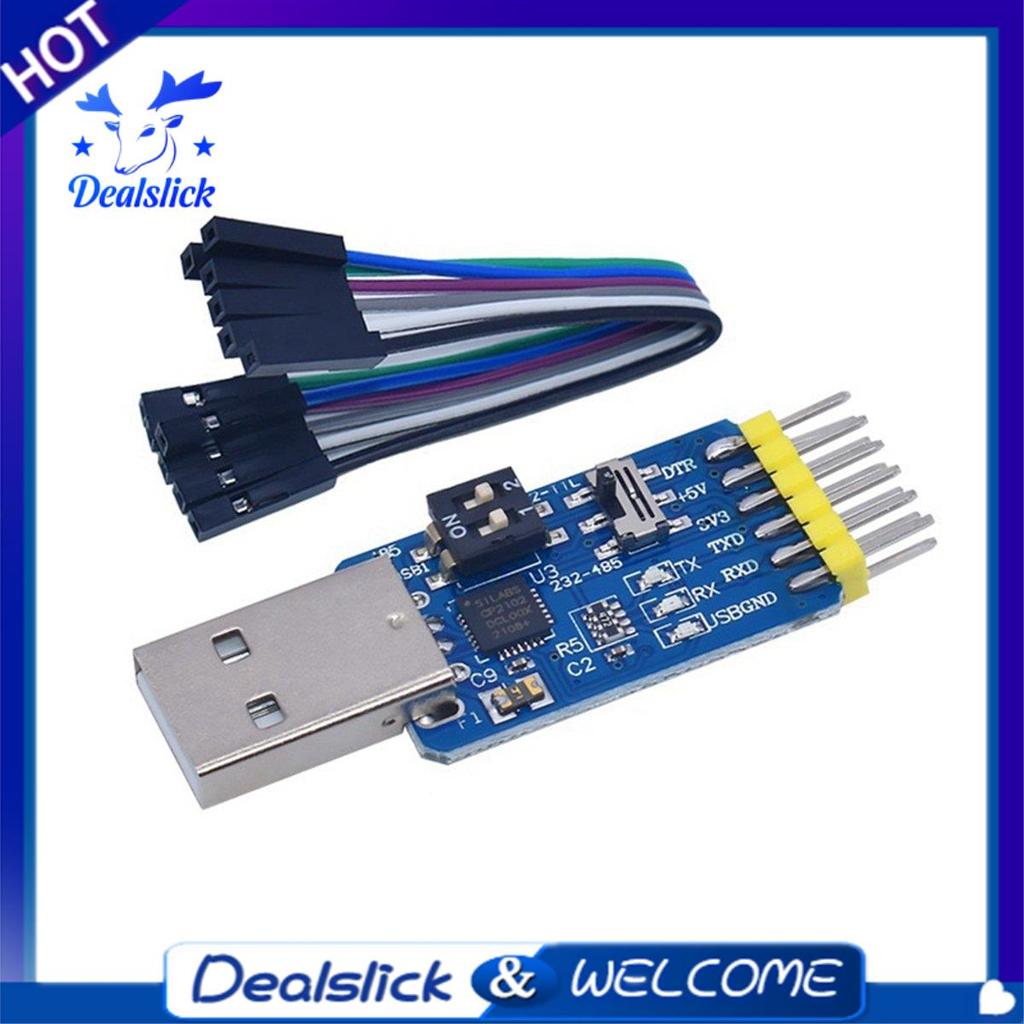 6-In-1 USB to UART Serial Port โมดูลชุด USB TTL 485 232 ฟรี Conversion CP2102 USB ถึง TTL TTL ถึง 23