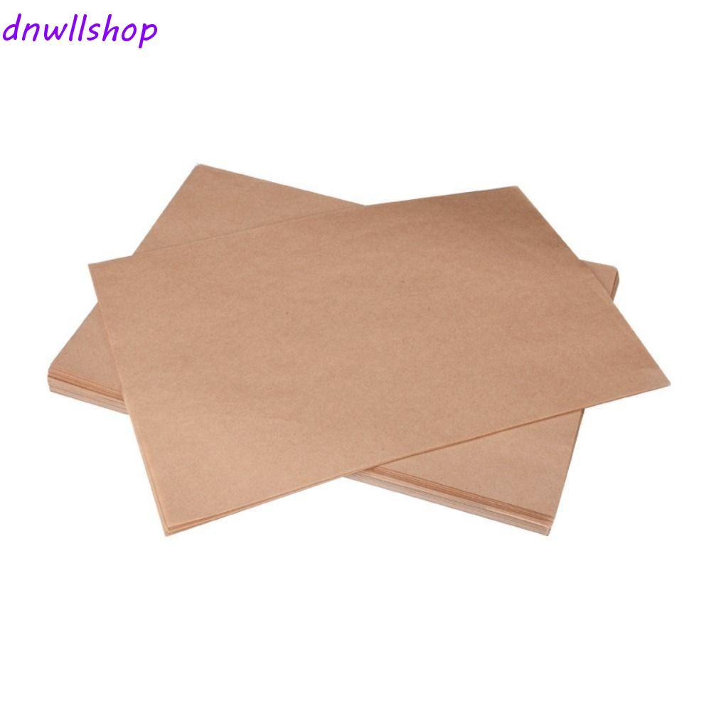 DNWLSHOP 100 ชิ้น Deli Wax Paper Sheet, Non-stick Brown Sanwich Wrappering Paper, Cookie Mats ทิ้งจา