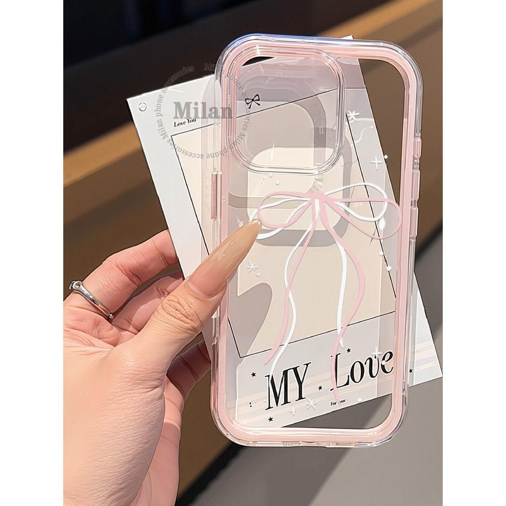 เคส OPPO Reno 15 15F 14 14F 5G เคส OPPO Reno 15 14 Pro เคส OPPO Reno 15 Pro Max เคสโทรศัพท์ลายโบว์น่ารัก เคสกันกระแทกสองชั้นแบบนุ่ม 2-in-1