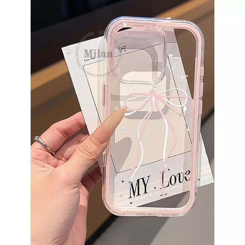 เคสสำหรับ OPPO Reno 16 16F 15 15F 14 14F 5G, OPPO Reno 16 15 14 Pro, OPPO Reno 15 Pro Max เคสโทรศัพท์ลายโบว์น่ารัก เคสกันกระแทกสองชั้นแบบนุ่ม 2-in-1