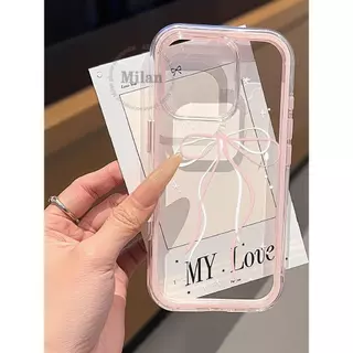 เคสสำหรับ OPPO Reno 16 16F 15 15F 14 14F 5G, OPPO Reno 16 15 14 Pro, OPPO Reno 15 Pro Max เคสโทรศัพท์ลายโบว์น่ารัก เคสกันกระแทกสองชั้นแบบนุ่ม 2-in-1