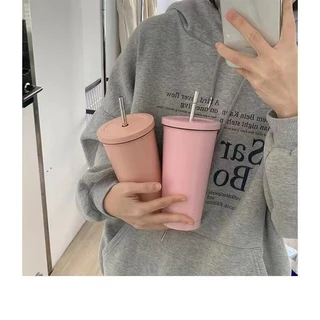 แก้วเก็บความเย็น24oz/750mlสแตนเลส304พร้อมหลอด แก้วเก็บความร้อน-เย็น แก้วเก็บอุณหภูมิ แก้วสแตนเลสทรงสูง พร้อมหลอดและฝาปิด