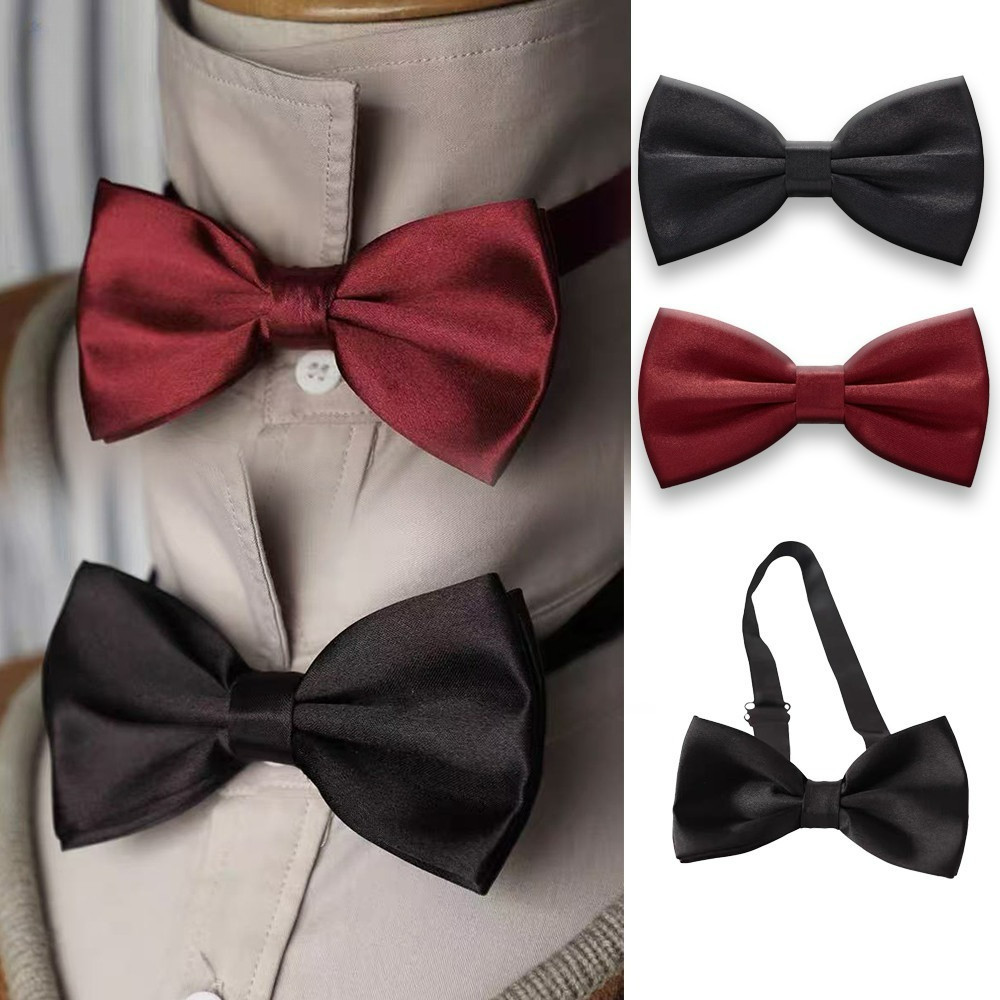 แฟชั่นสำหรับผู้ชาย bow tie แฟชั่นผูกโบว์คลาสสิก แต่งออกงาน ผูกโบว์ทักซิโด้ สำหรับผู้ชาย โบว์ หูกระต่ายเด็กสีพื้น