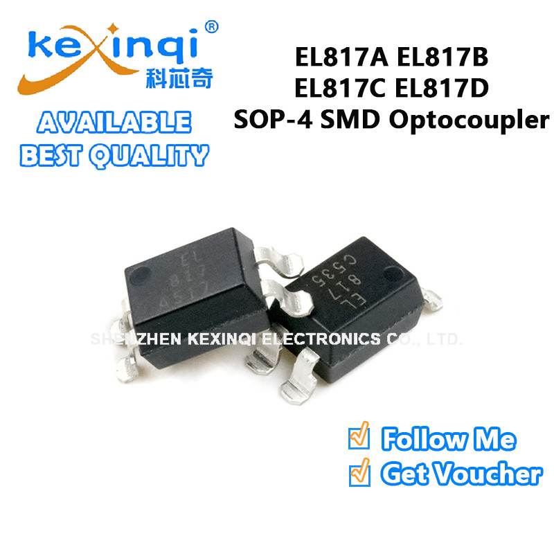 (10 ชิ้น) EL817A EL817B EL817C EL817D SOP4 SMD ทรานซิสเตอร์ Optocoupler