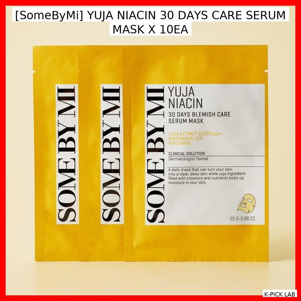 [SomeByMi] YUJA NIACIN 30 DAYS CARE SERUM MASK X 10EA / มาส์กเกาหลี / Brightening Effect / ของแท้ 10