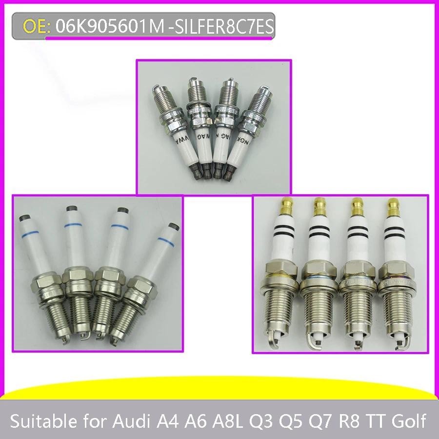เหมาะสําหรับ Audi A4 A6 A8L Q3 Q5 Q7 Golf 06K905601M Magotan SILFER8C7ES Iridium Gold หัวเทียน 2006 