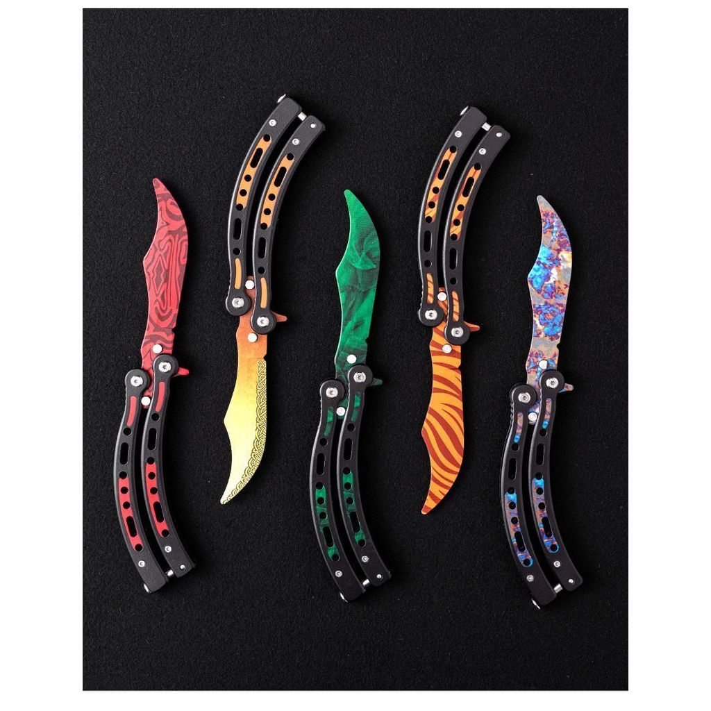 CSGO PERIPHERAL Butterfly Knife พับเหล็กทั้งหมดเหมาะสำหรับการฝึกมือใหม่