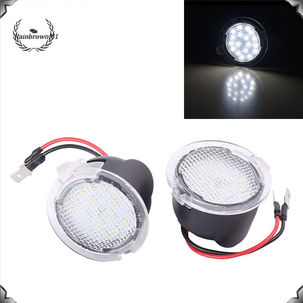 [Rm] 2 ชิ้นรถ LED กระจกมองข้าง Puddle Light โคมไฟสําหรับ Ford Fusion Flex Mondeo Explorer