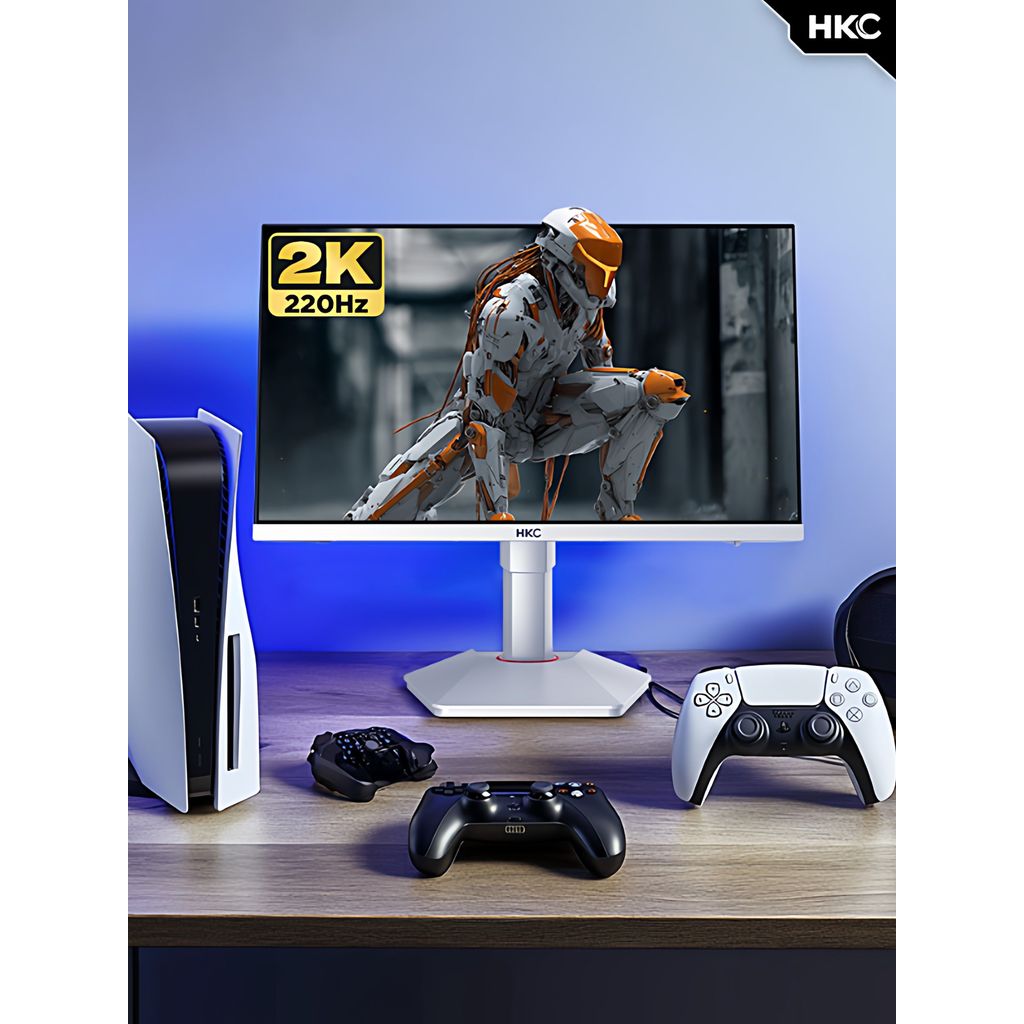 HKC จอแสดงผล 27 นิ้ว 2K220HZ Gaming 200HZ ยกหน้าจอคอมพิวเตอร์สีขาว G27H2WProMax