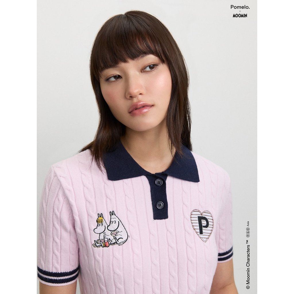[Pomelo] Pomelo. x Moomin เสื้อโปโลผ้าถัก / Pomelo. x Moomin Knitted Polo Top