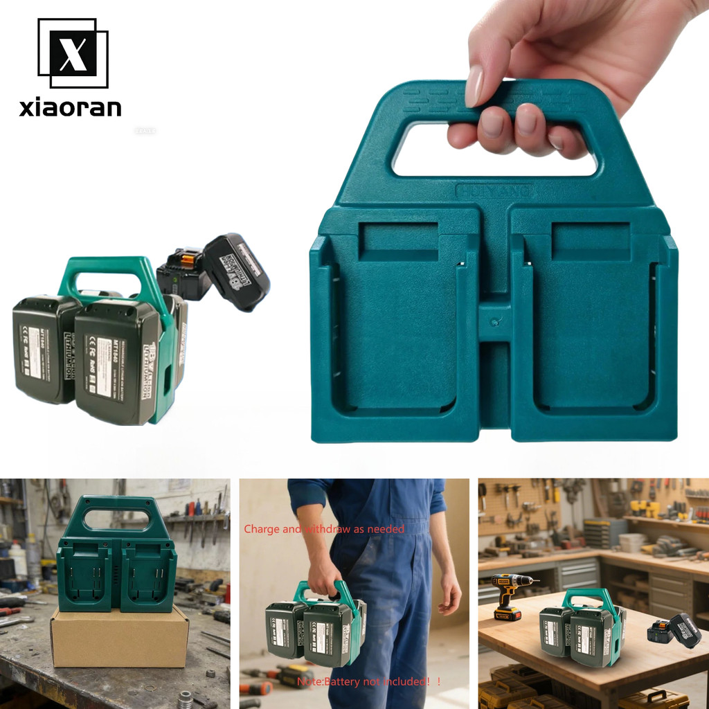 ชั้นเก็บแบตเตอรี่แบบพกพาและติดผนัง | เหมาะกับเครื่องมือ Makita/OSUKA/KEELT/TANZU 18V | ขายึดแพ็ค (ไม่มีแบตเตอรี่)