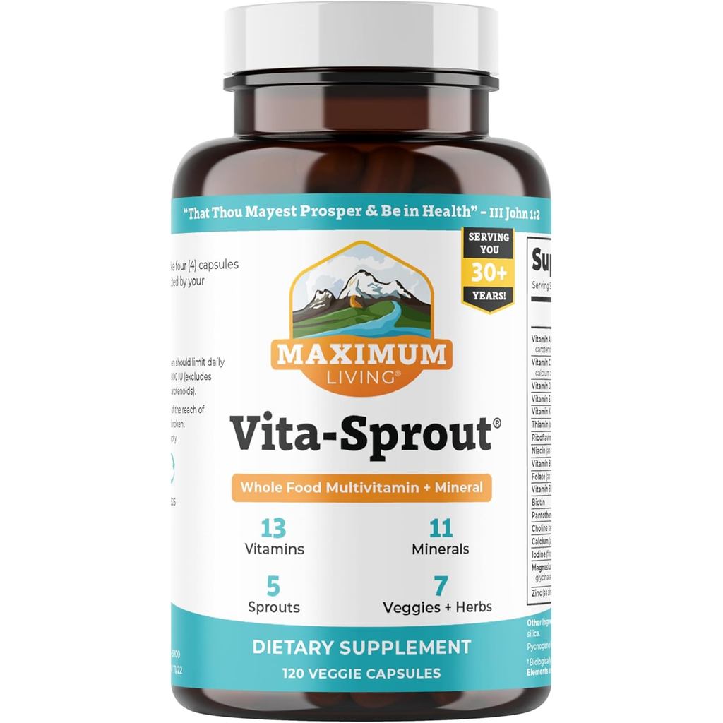 Maximum Living - Vita-grow Whole- Multivitamin & Phytonutrient Blend - 120 แคปซูล