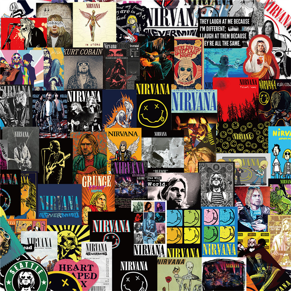 105ชิ้น/เซ็ต ❉ วงร็อค . สติ๊กเกอร์ Nirvana PET ❉ แฟชั่นสติ๊กเกอร์ DIY กันน้ํา Doodle