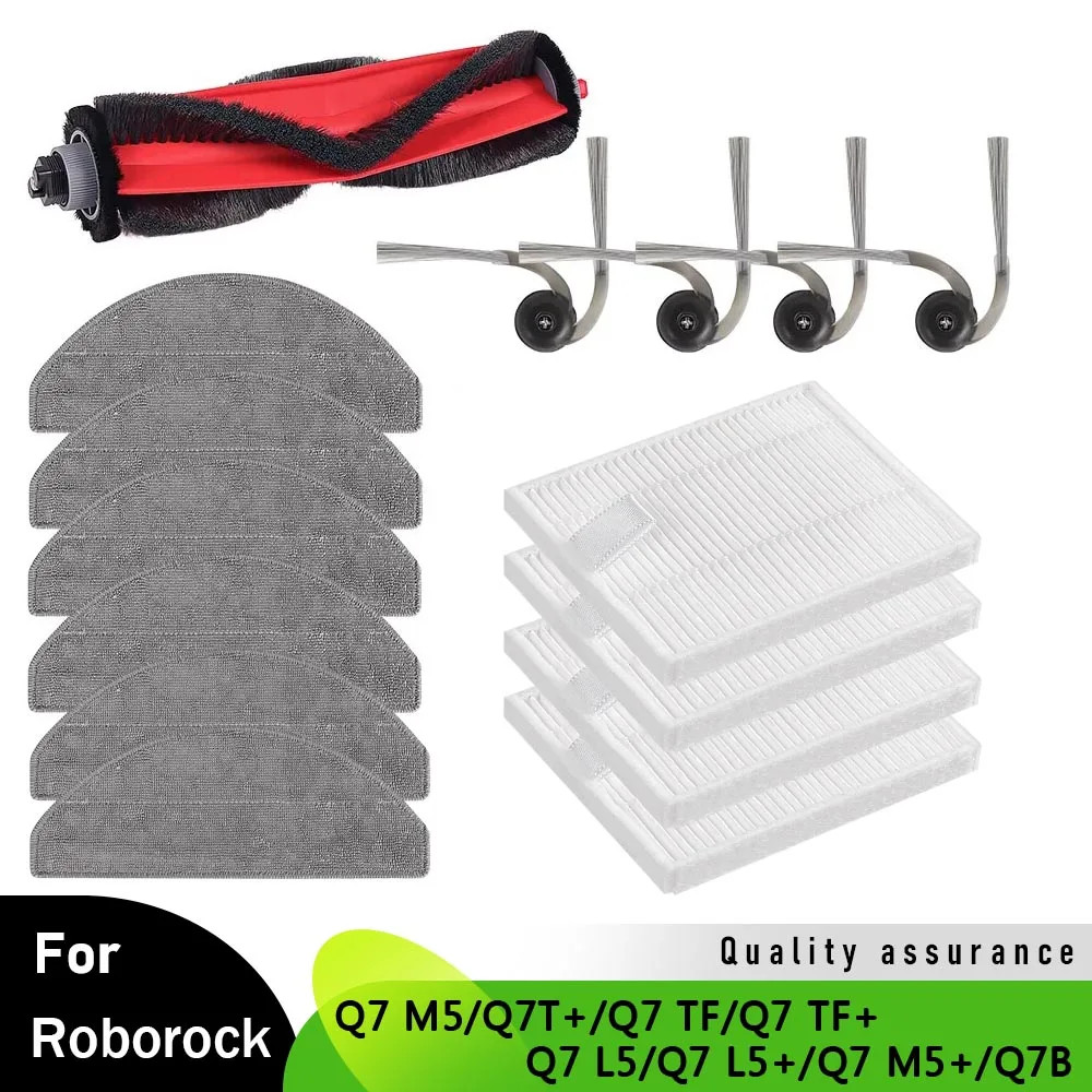 อะไหล่สําหรับ Roborock Q7B Q7T + Q7 M5 M5 + Q7 L5 L5 + Q7 TF + กรอง Mop ผ้าหลักแปรงด้านข้างหุ่นยนต์เ