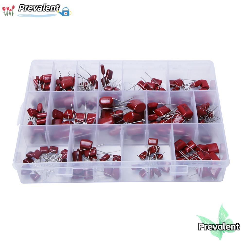 PREVALENT 180PCS DC Capacitor, กล่องเก็บ 15 ค่า Metallized Film Capacitor, ความแม่นยําสูง 10nf/0.01u