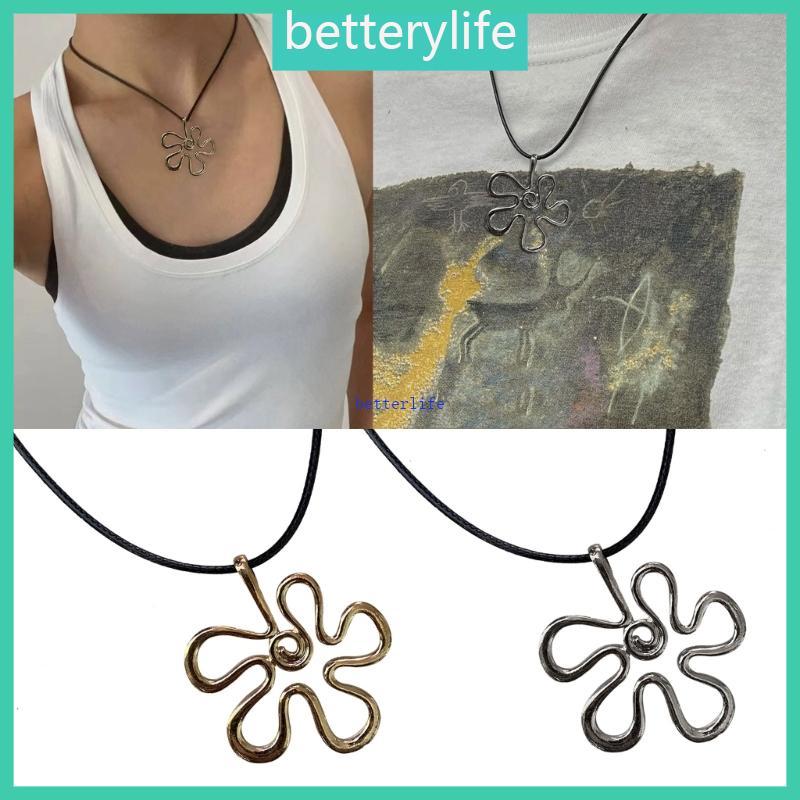 BTF สร้อยคอมัณฑนาศิลป์สไตล์ดอกไม้ จากโลหะผสม