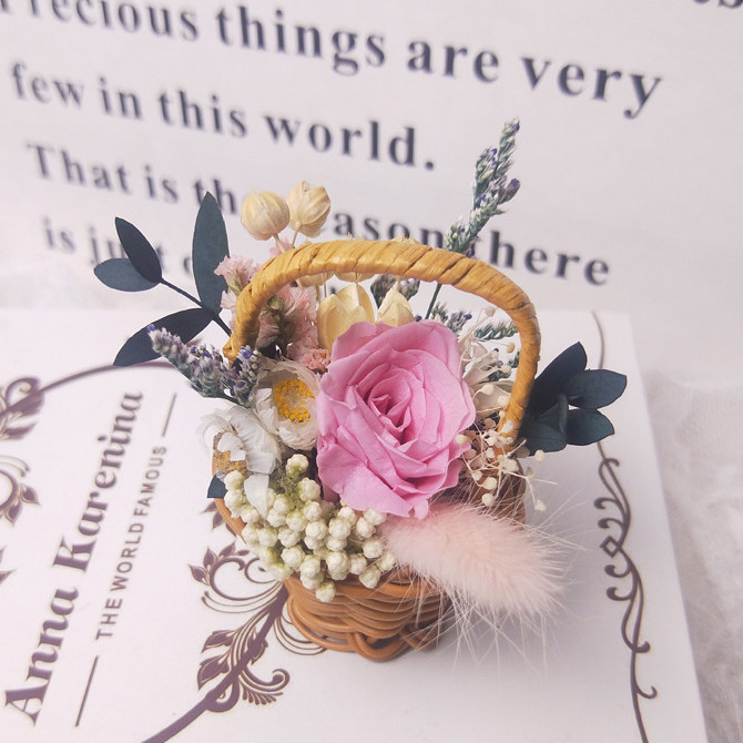 YINI ตะกร้าดอกไม้เก็บรักษาไว้ตกแต่งดอกไม้ขนาดเล็ก - Y57 4501