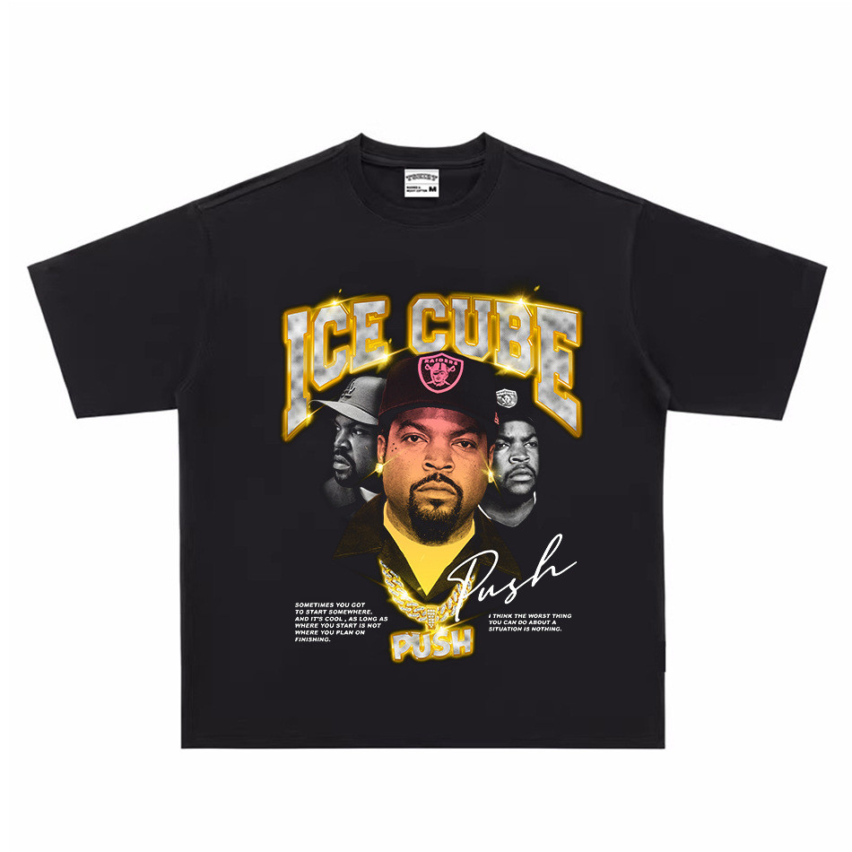 Cross-Border เสื้อยืดผู้ชายแขนสั้นฤดูร้อน High Street Hip-Hop Top High-End หลวมเสื้อผ้าอินเทรนด์ 2.1